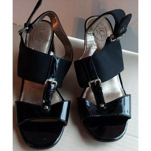 Circa Joan and David Sandals Black 3" Heels Womens Size 8.5 Shoes Kalista